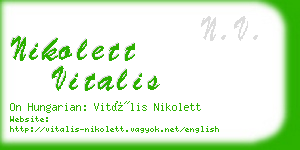 nikolett vitalis business card